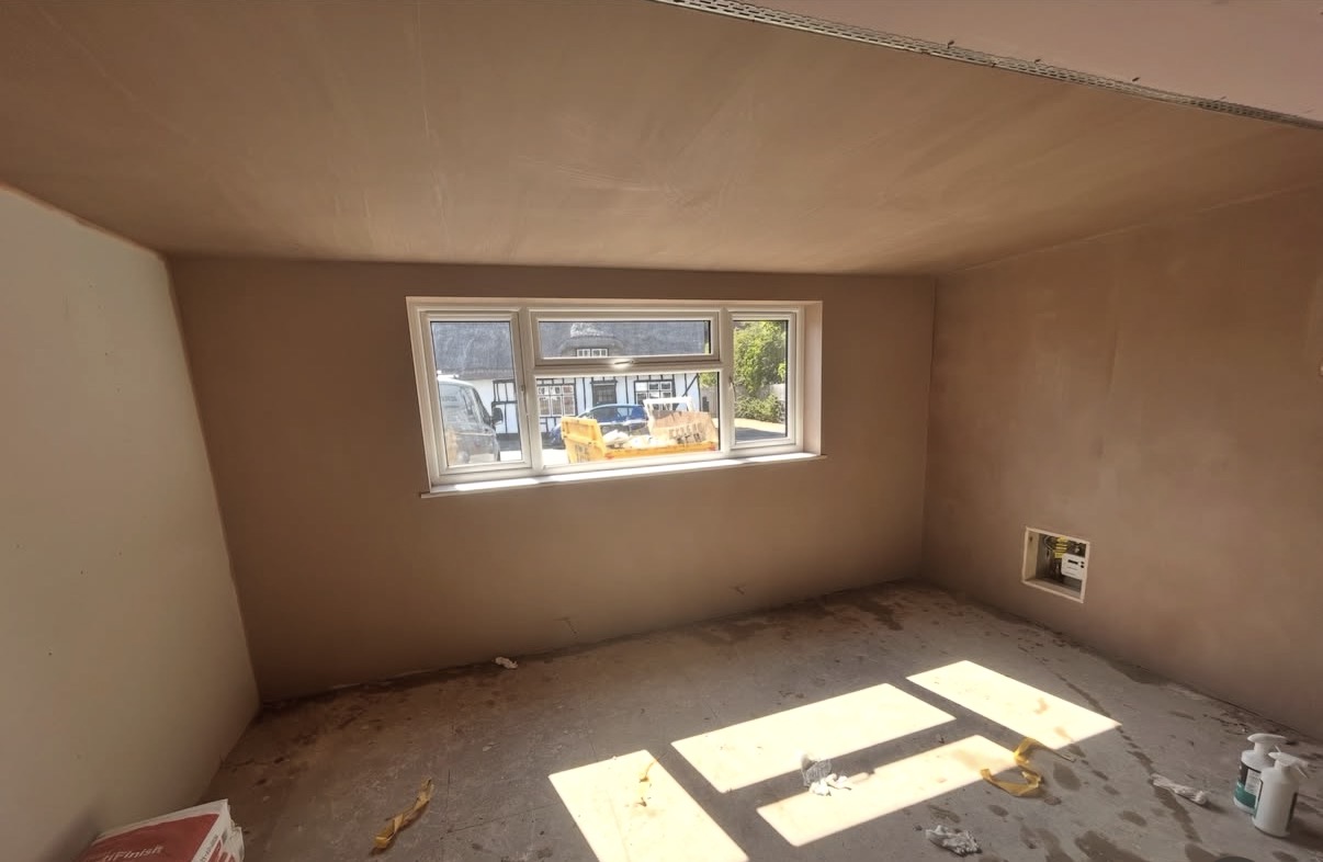 After — Bedroom — dry line & skim
